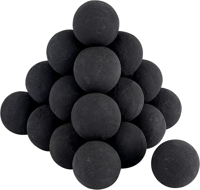 Skyflame 2-Inch Ceramic Fireplace Balls, 25PCS Round Fire Pit Balls for Indoor and Outdoor Fire