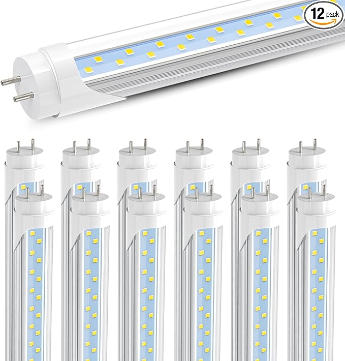 JESLED 4FT LED T8 Type A+B Tube Lights, 24W(65W Equivalent), 3200LM, 6000K, Single or Double End