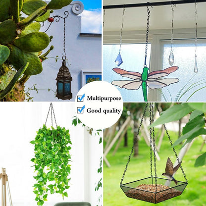 YINGFENG 236 Inch Black Metal Hanging Chains and Hanging Basket Hooks Set for Bird Feeders