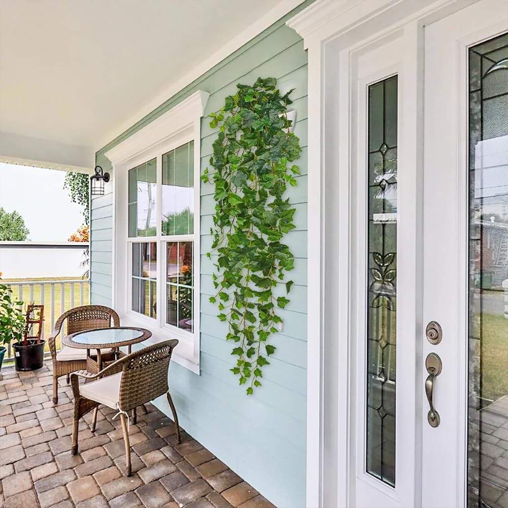Hollyone Artificial Hanging Plants Wall Potted 47.2" Fake Ivy Vine Faux Ivy Leaves Hanging Greenery