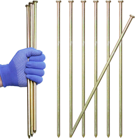 10 Pcs 16 Inch Landscape Stakes, Heavy Duty Galvanized Rebar Stakes for Paver Edging, Weed Barrier