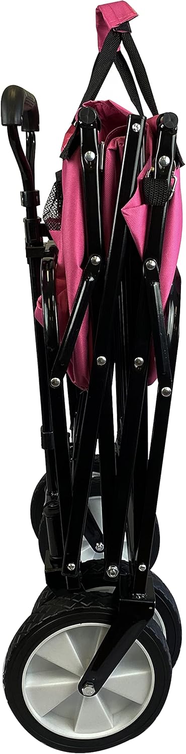 Meda 40876 | Collapsible Folding Outdoor Utility Wagon Cart (Pink)