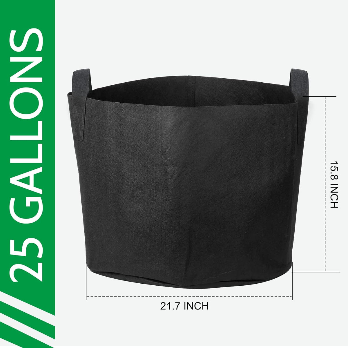 JERIA 12-Pack 25 Gallon, Vegetable/Flower/Plant Grow Bags, Aeration Fabric Pots with Handles