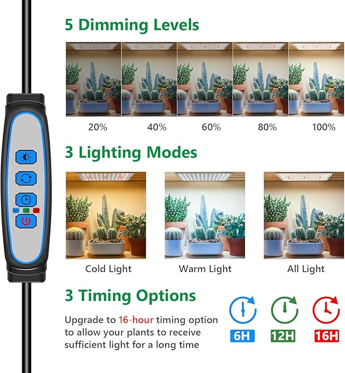 Grow Lights for Seed Starting, 552 LED Full Spectrum Plant Light Panel for Growing Indoor Plants