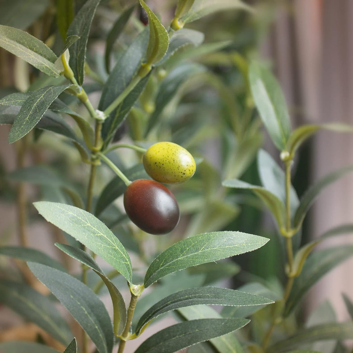 Bellacat Faux Olive Tree 7ft，Olive Trees Artificial Indoor with Natural Wood Trunk and Realistic