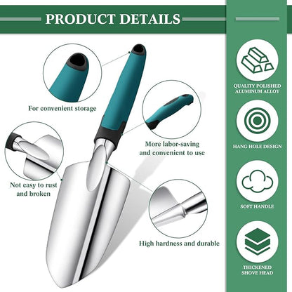 Honoson Garden Hand Trowel Transplant Trowel with Measurements Aluminum Alloy Planting Tools with
