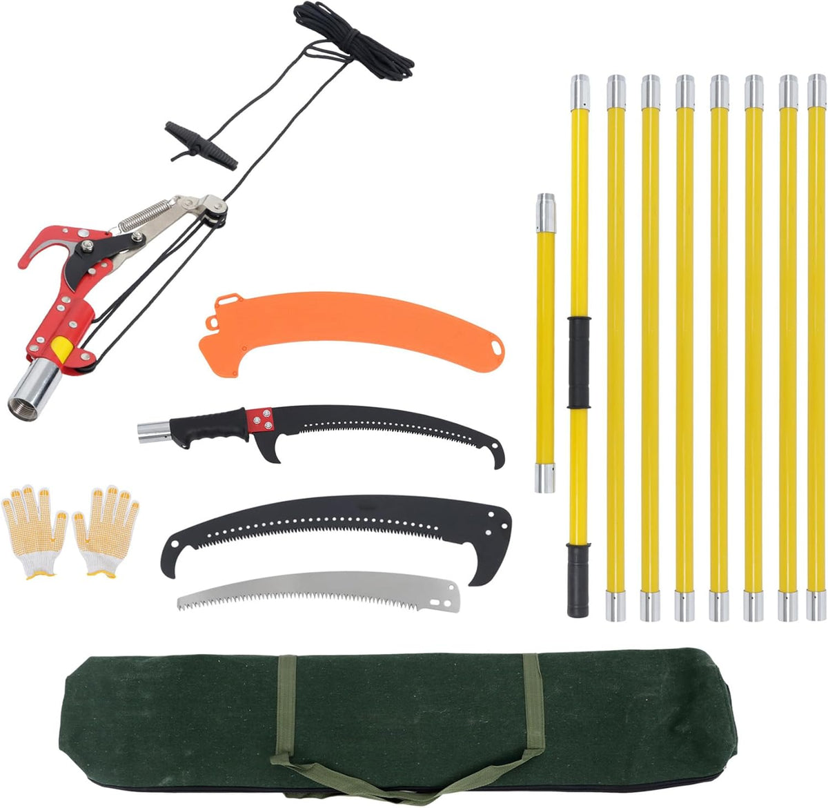 30FT Extendable Pole Saw, Manual Branch Trimmer with Long Handle, Manuals Tree Pruning Saws Band