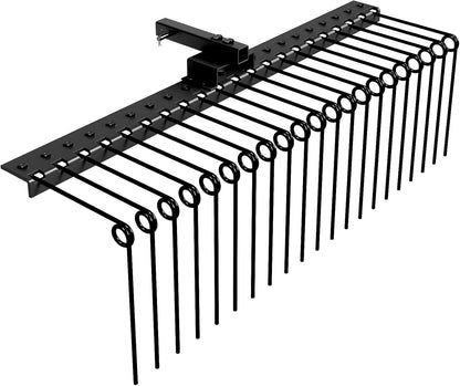 Tow Behind Landscape Rake, 60" Tow Dethatcher with 21 Steel Coil Tines, Lawn Dethatcher Rake