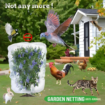 Bird Netting for Blueberry Bushes - Garden Netting Pest Barrier with Drawstring Tomato Protective