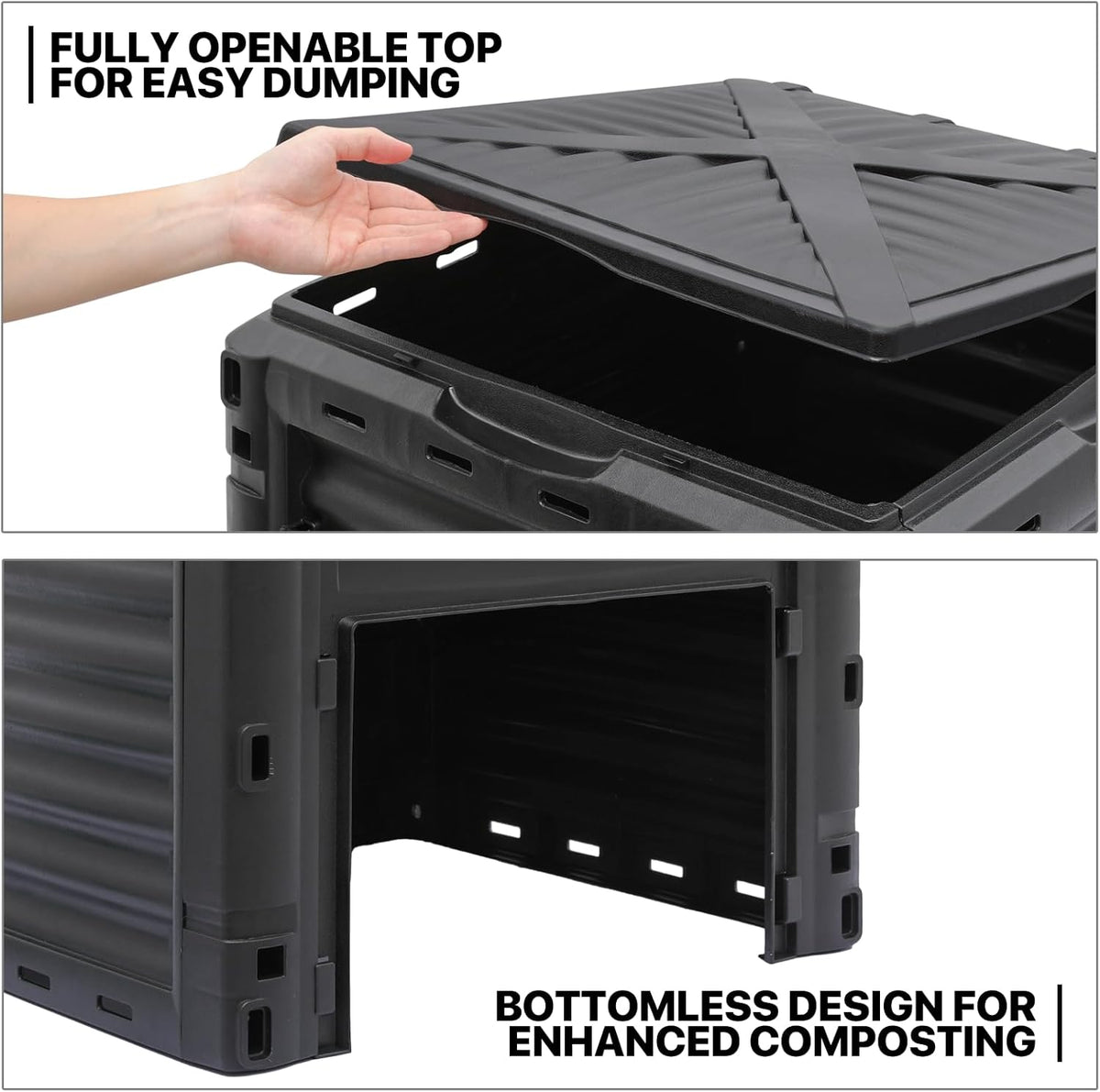 MoNiBloom 80 Gallon Large Compost Bin, BPA Free Outdoor Composting Tumblers for Garden Patio