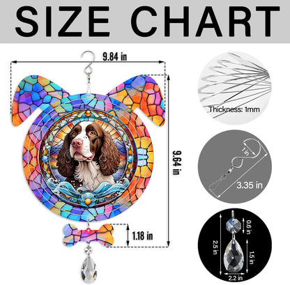 American Water Spaniel Dog Ears Wind Spinner, American Water Spaniel Wind Spinner Hanging for Yard