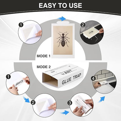 Qualirey Ant Traps Indoor, Upgraded Peanut Butter Scented, Larger 10pcs Ant Spider Cockroach