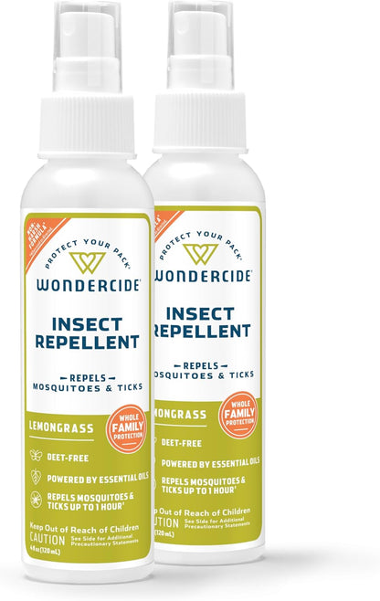 Wondercide - Mosquito, Tick, and Insect Repellent with Natural Essential Oils - DEET-Free Bug Spray