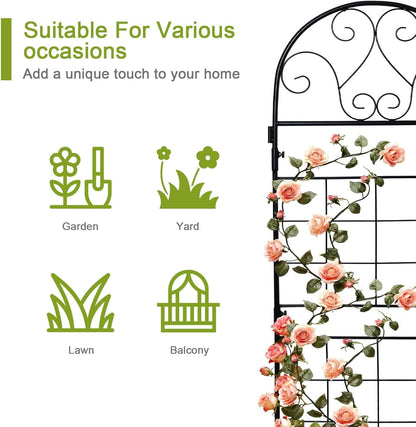 hogardeck 1PC 45x35 Inch Heavy Duty Metal Trellis - Black Rustproof Coated Outdoor Garden Support