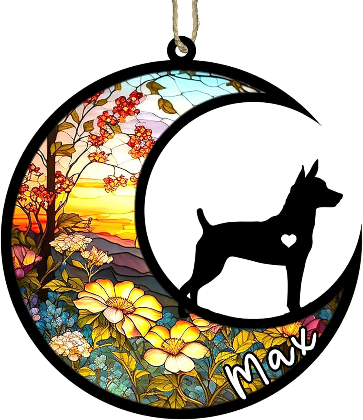 Personalized Dog Memorial, Custom Name Rat Terrier Dog Christmas Ornament with Name, Custom Breeds
