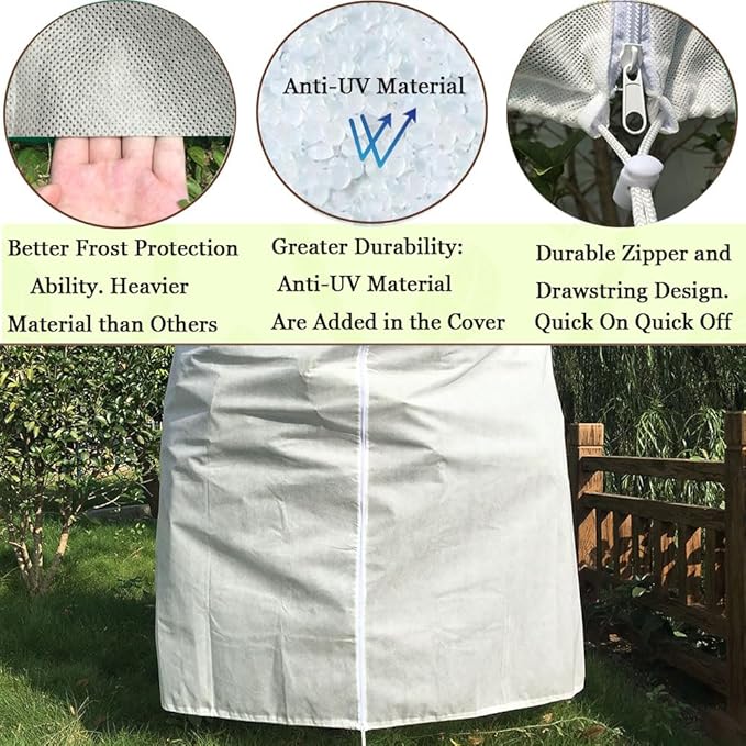 Plant Covers Freeze Protection 3 Packs 45" x40" 2.2oz Tree Covers Frost Plant Covers Freeze Cloth