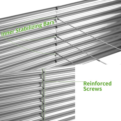 Land Guard 2 Pack 6×3×2 ft Galvanized Metal Raised Garden Bed, 2FT Deep Root Elevated Planter Box