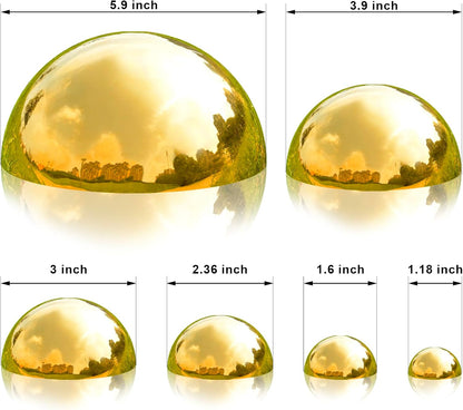 Nerien Gazing Ball, Stainless Steel Garden Mirror Globe, Polished Ornament Sphere, Hollow Floating
