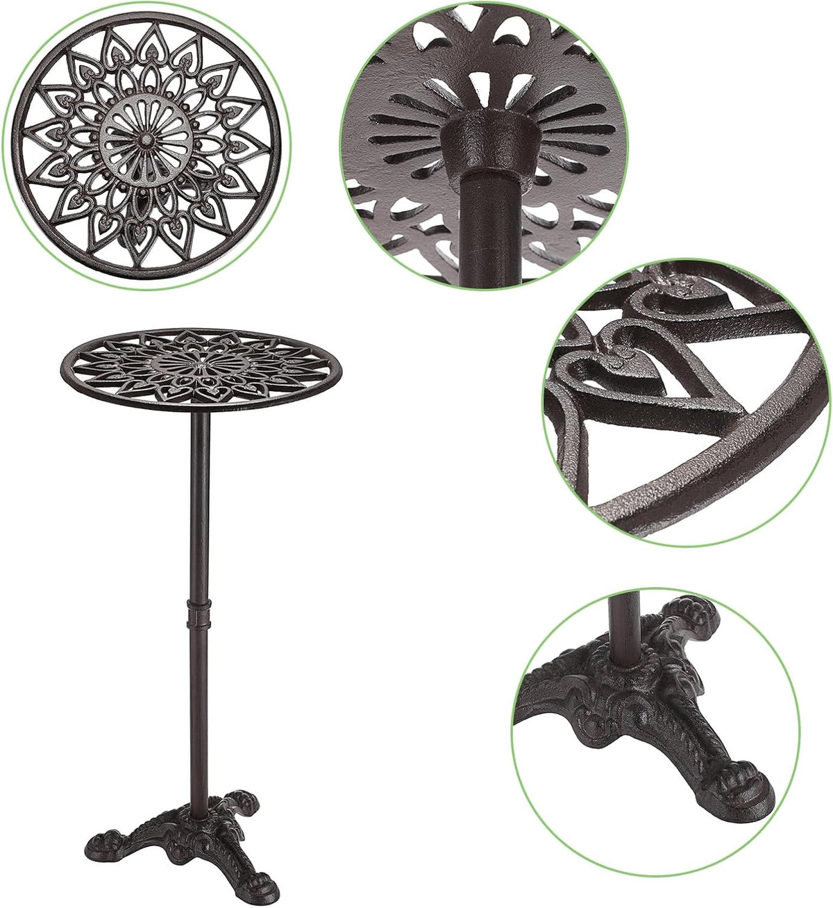 OwnMy Cast Iron Tall Plant Stand Heavy Duty Vintage Flower Pot Holder Stand, Decorative Round
