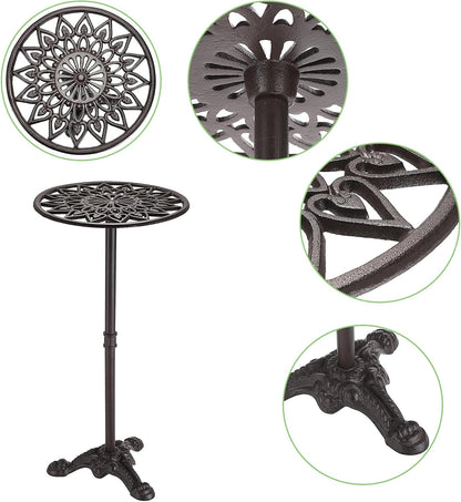 OwnMy Cast Iron Tall Plant Stand Heavy Duty Vintage Flower Pot Holder Stand, Decorative Round