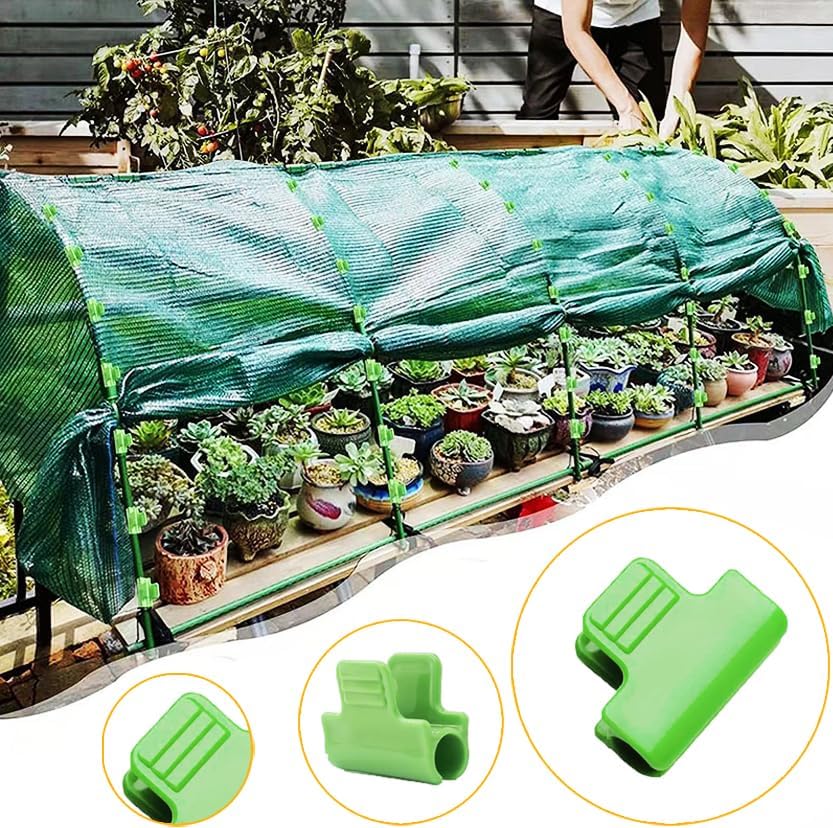 24pcs Greenhouse Clamps Hoops for 10-12mm PVC Pipe Tubes, Greenhouse Film Clamps Shading Net Rod