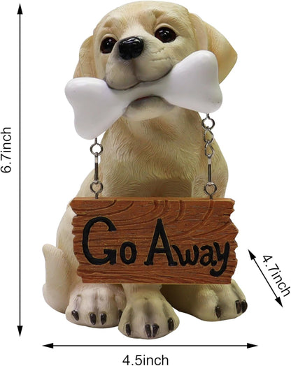 Nature's Mark Labrador Retriever Dog Puppy Statue with Welcome Sign Resin Garden Statue Decor 6.7" H