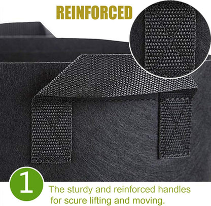 24-Pack 7 Gallon Grow Bags, Heavy Duty Thickened Non-Woven Plant Fabric Pots with Reinforced Handles