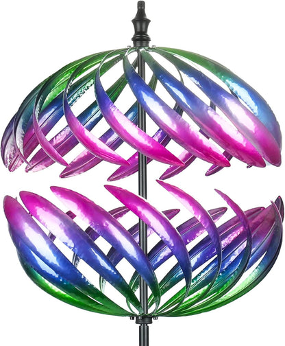 MUMTOP Wind Spinner 360 Degrees Double Steel Metal Wind Sculpture Ball Spinners for Decorating Your