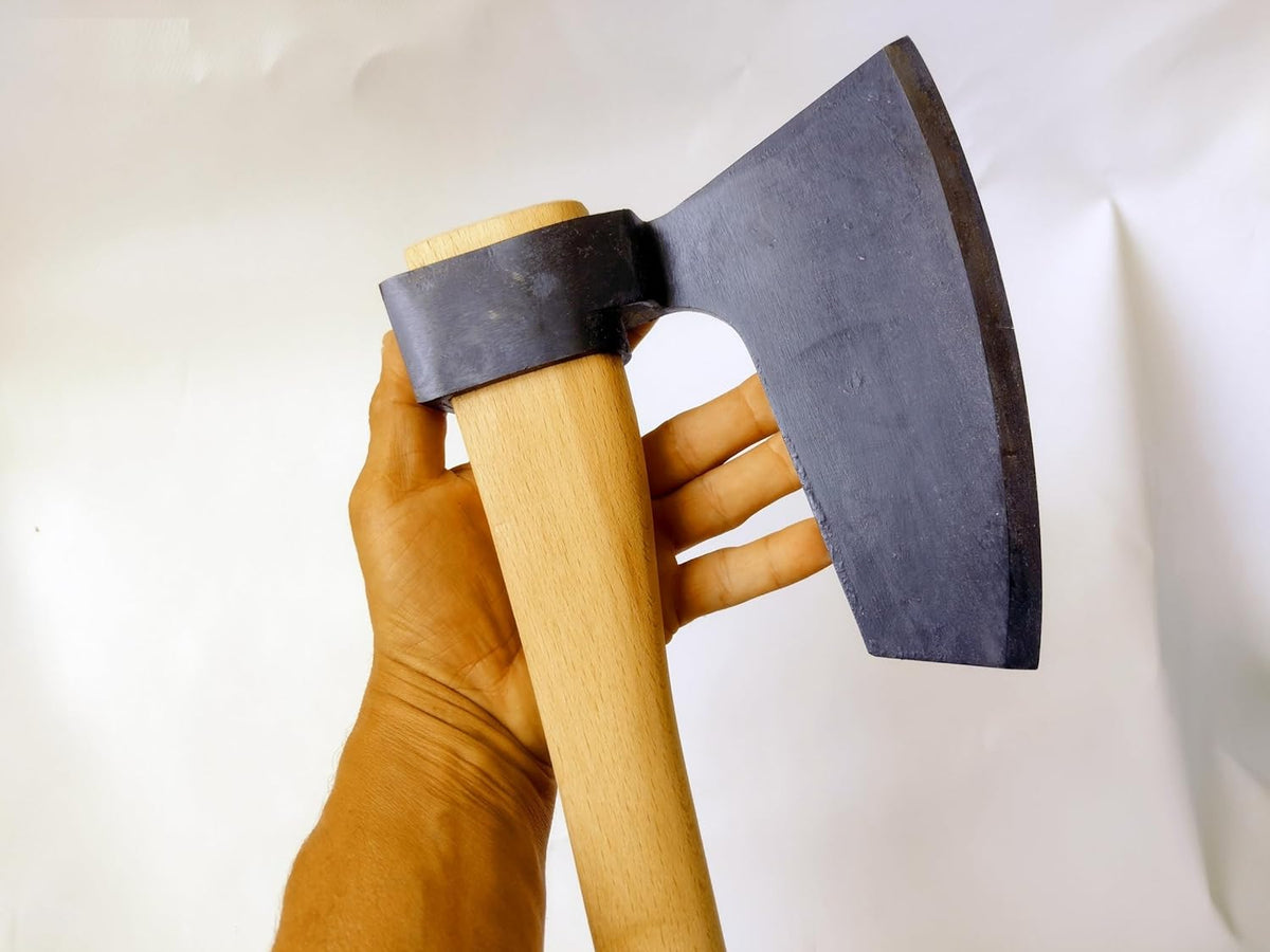 Hand-Forged Hewing Bearded Broad Axe – European Style