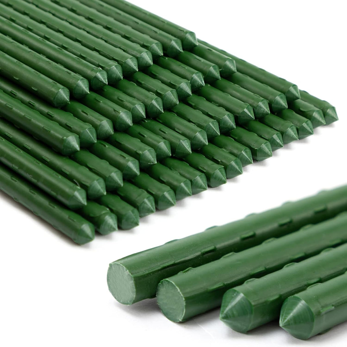 Garden Stakes 48'' Plant Sticks, 50PCS Plastic Coated Steel 4ft Plant Stakes Support for Growing
