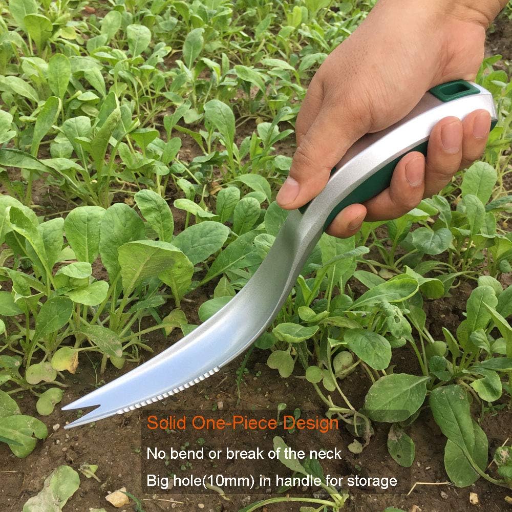 One-Piece Aluminum Gardening Weed Tools, Hand Garden Weeder Tool, Ergonomic Handle Best Weeding