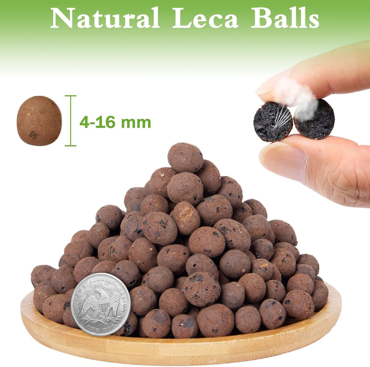 Halatool 18LB Hydroton Clay Pebbles for Plants 4mm-16mm Lightweight Hydro Leca Balls for Potted