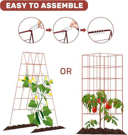 DOEWORKS Cucumber Trellis, 48" High Foldable A Frame Garden Trellis, 2 Pack, Plant Support for