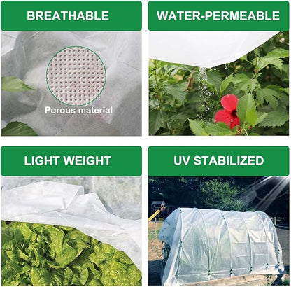 KLEWEE Plant Covers Freeze Protection 10 x 50 Ft, 1.05 oz/yd² Thicker Frost Cloth Plant Freeze