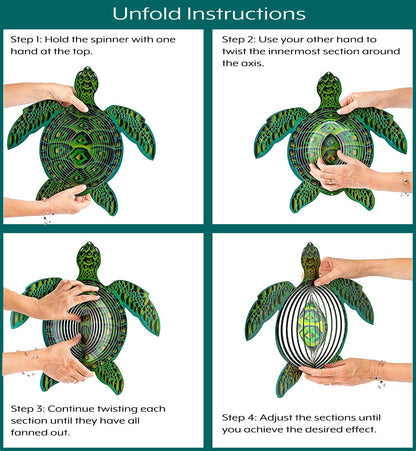 ISEO Turtle Wind Spinner for Yard and Garden, Hanging Outdoor Decor, Yard Art, Porch and Patio