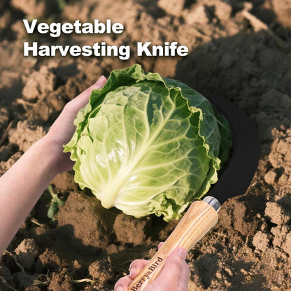 Berry&Bird Grass Sickle with Sawtooth, Heavy Duty SK5 Carbon Steel Blade Sickle Knife Scythe Garden