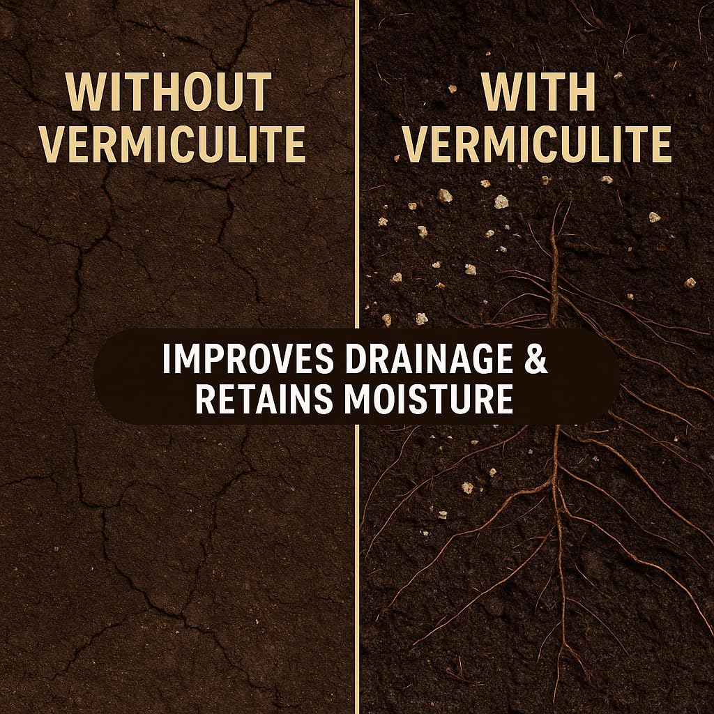 Horticultural Organic Vermiculite for Plants - Medium Grade - Natural Soil Additive for Gardening