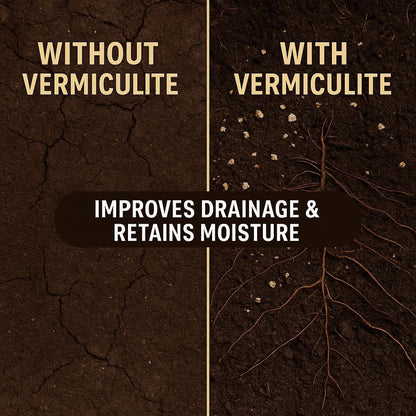 Horticultural Organic Vermiculite for Plants - Medium Grade - Natural Soil Additive for Gardening