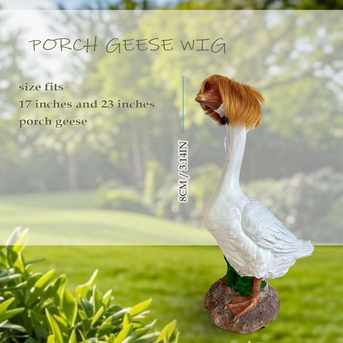 Porch Goose Wigs, Porch Goose Outfits Lawn Goose Statue Accessories for Outdoor Garden Patio Yard