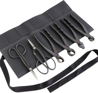 Wazakura Japanese 6PCS Bonsai Scissors and Branch Cutter Tool Kit with Roll Bag: Japanese Yasugi