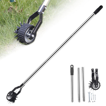 Edger Lawn Tool 53.2 Inch Manual Grass Edger with 3 Sections Stainless Steel Handle and Wheel