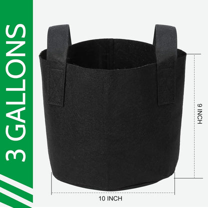 JERIA 24-Pack 3 Gallon Nonwoven Grow Bags, Plant Grow Bags，Heavy Duty Aeration Fabric Pots with