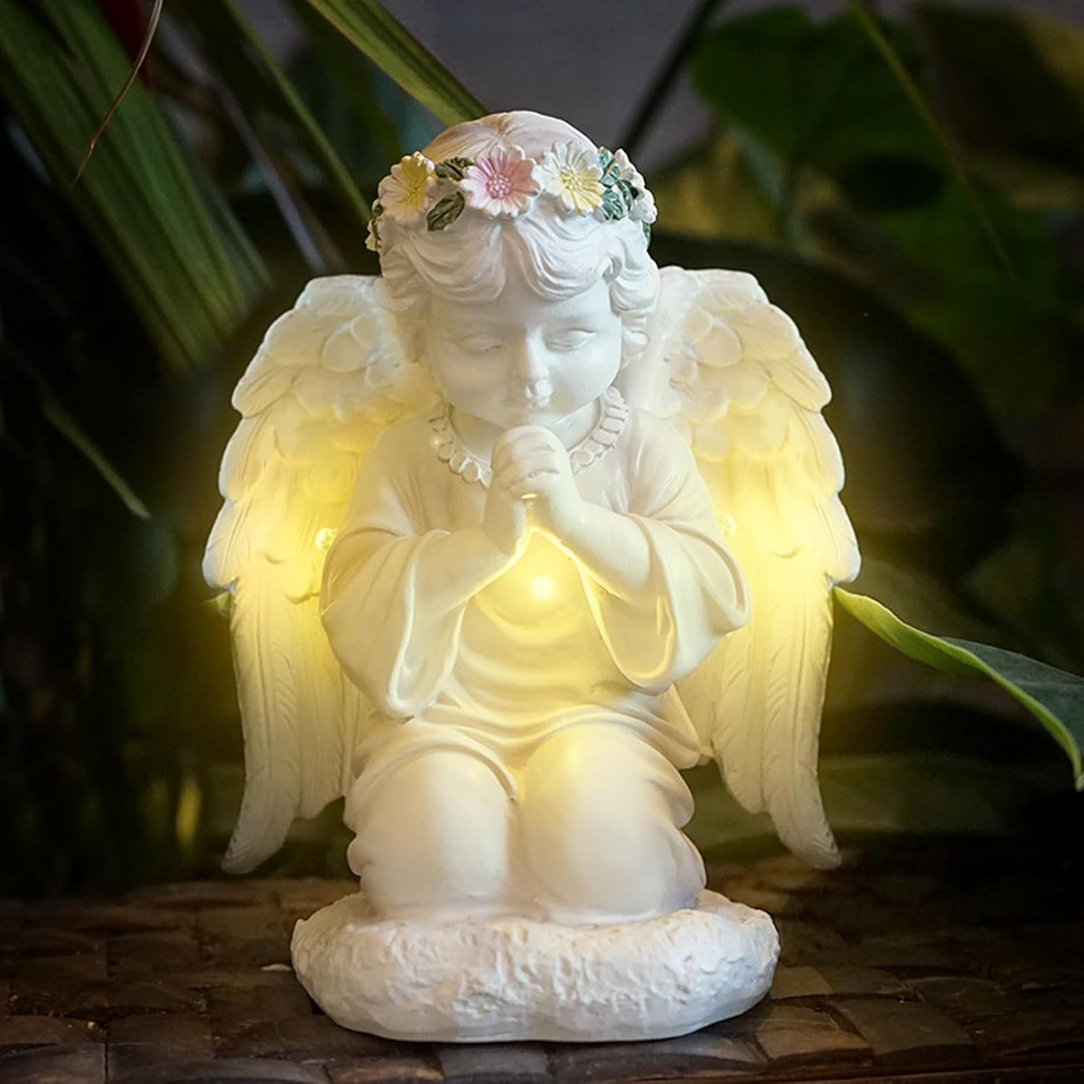 Solar Garden Outdoor Angel Statues - Outdoor Angel Sculptures Garden Decorations with Waterproof