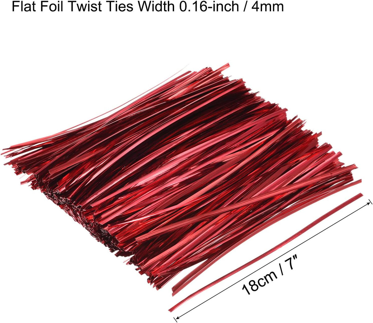 MECCANIXITY Foil Twist Ties 7" 18cm Metallic Plastic Closure Tie for Tying Bread, Candy, Cookies