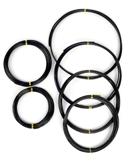 Bonsai Wire, 6 Sizes of 1mm, 1.5mm, 2mm, 2.5mm, 3mm, 4mm Black Aluminum Wire, Total 152 Feet Bonsai