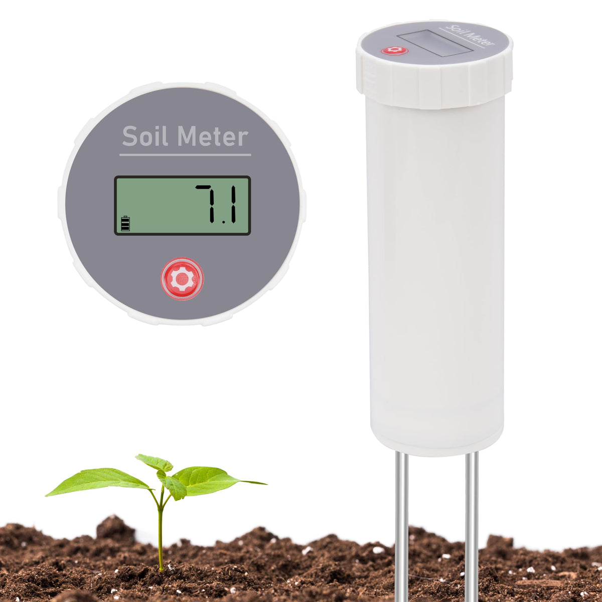LUVCOSY Professional Soil pH Pen – Calibration-Free Digital Tester for Gardens & Lawns GSph-w-LCR