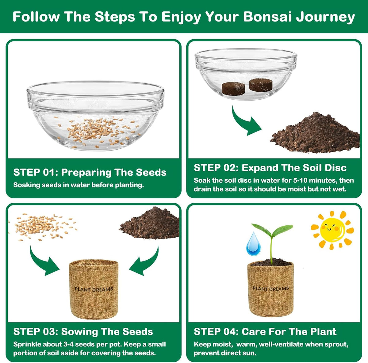 Bonsai Tree Kit, Complete Bonzai Tree Starter Kits with Tools, Unique DIY Gardening Gifts for Mom