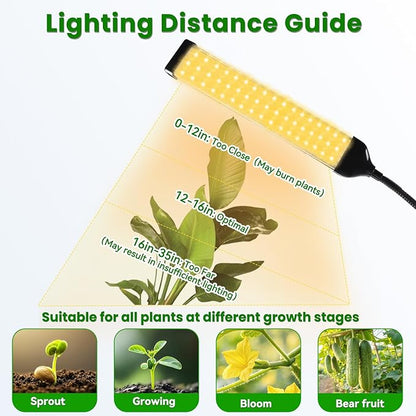 630 LEDs Grow Lights for Indoor Plants, Kalolary Full Spectrum Plant Light with Timer