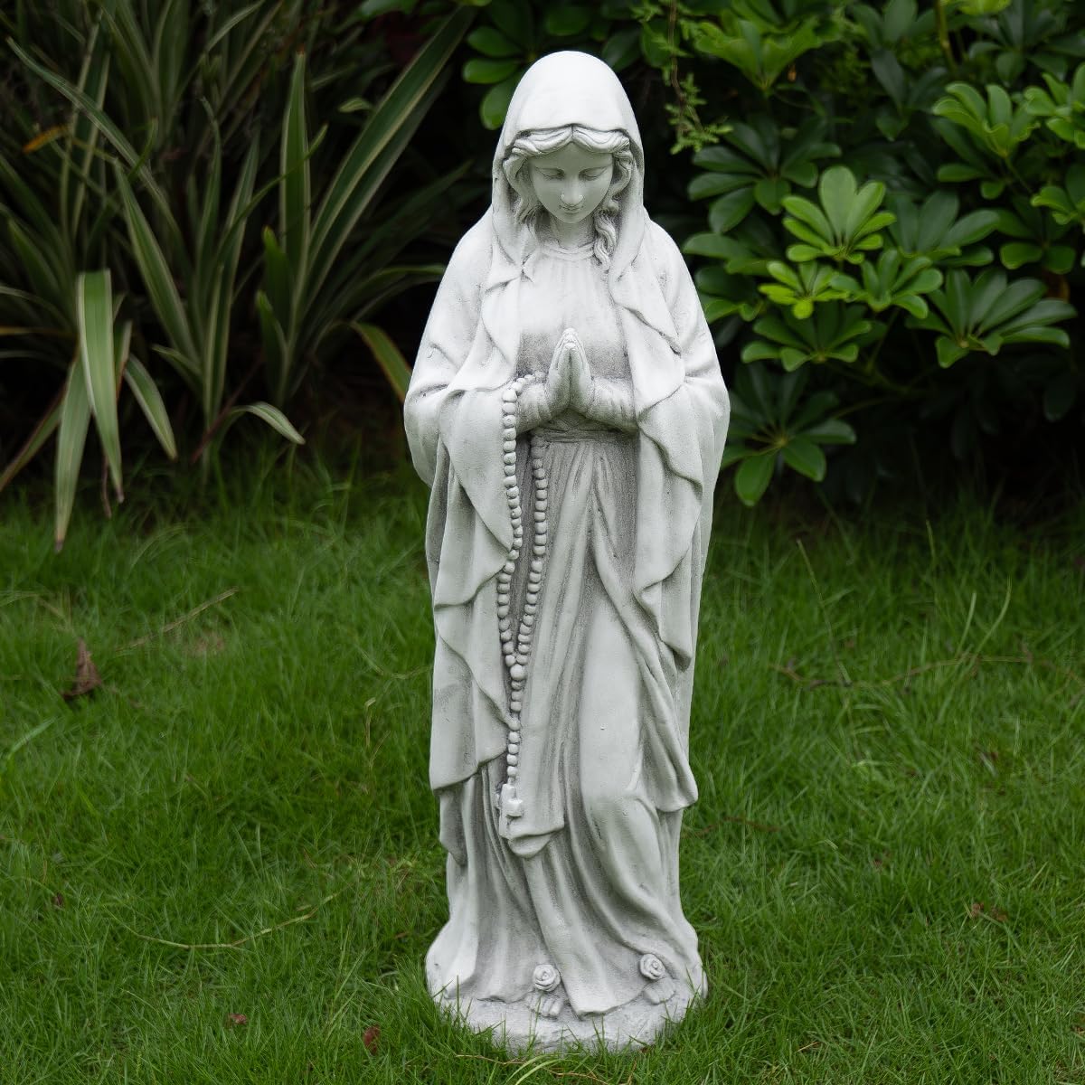 Outdoor Virgin Mary Statue, Large Garden Sculptures for Outside, Tall Praying Mother Religious