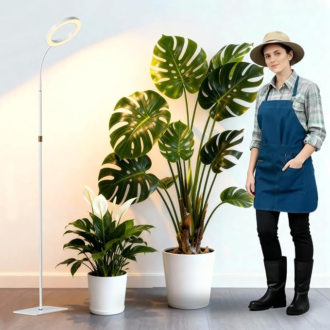 Full Spectrum Grow Light with Stand for Indoor Plants, Floor Plant Light, 6/12/18H Timer, 3 Color